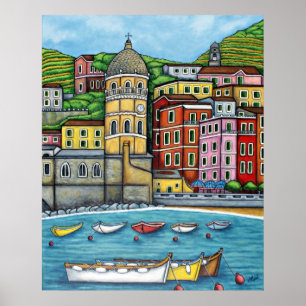 Cores de Vernazza, Cinque Terre Impressão por Lis