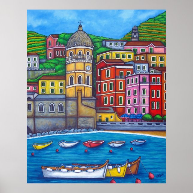 Cores de Vernazza por Lisa Lorenz Poster (Frente)