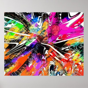 Cores do Abstrato da vida Grafitti Art Poster por
