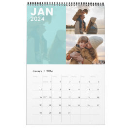 Cores do Calendário de Fotos da Família Personaliz