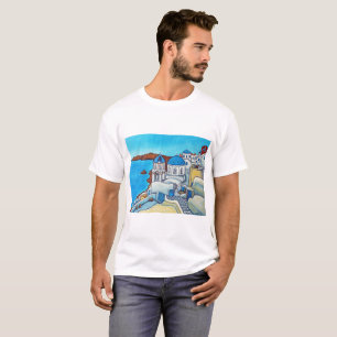 Cores do t-shirt de Santorini