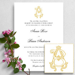 CORES EDITÁVEIS AB Monograma BA Convite para Logot