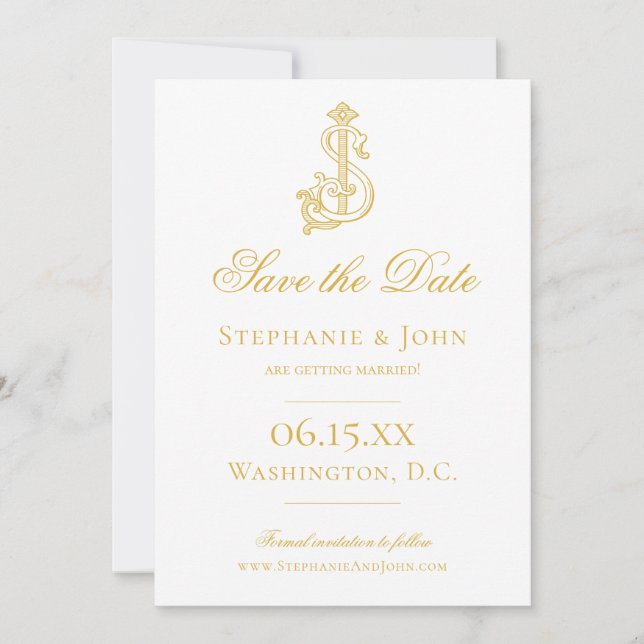 CORES EDITÁVEIS SJ Monograma JS Monograma Convite (Frente)