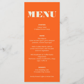 Cores Marcantes: Menu