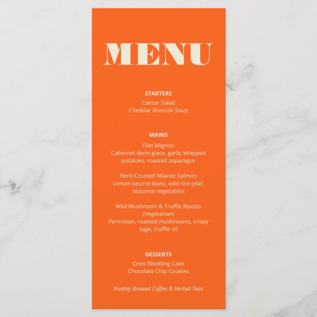 Cores Marcantes: Menu (Frente)