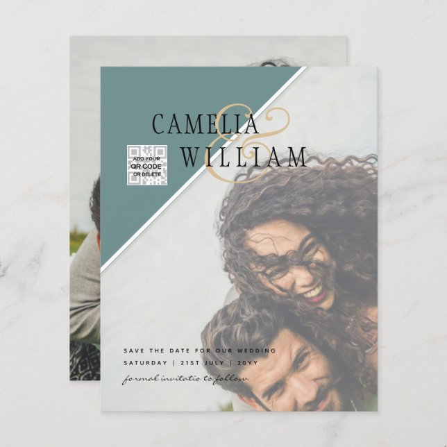 Cores Mistas do Convite para Casamento de Fotos Or (Frente/Verso)