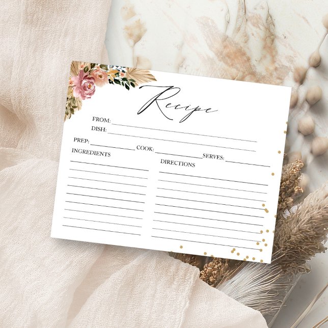 Cores Neutras Cartões de Receita do Chá de panela  (Criador carregado)