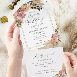 Cores Neutras Chic Boho Floral Casamento
