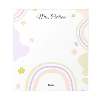 Cores Pastéis Bloco de Notas Boho Arco-Íris para P