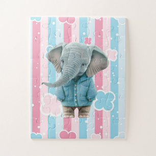 Cores Pastéis Fofos Quebra-Cabeças de Elefante 