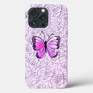 Cores personalizadas - Borboleta e Rosas roxas cor