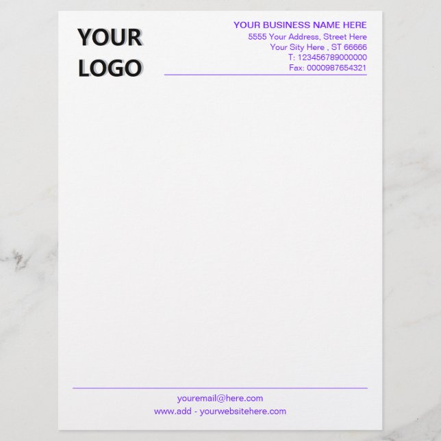 Cores Personalizadas Seu Papel Timbrado Empresaria (Frente)