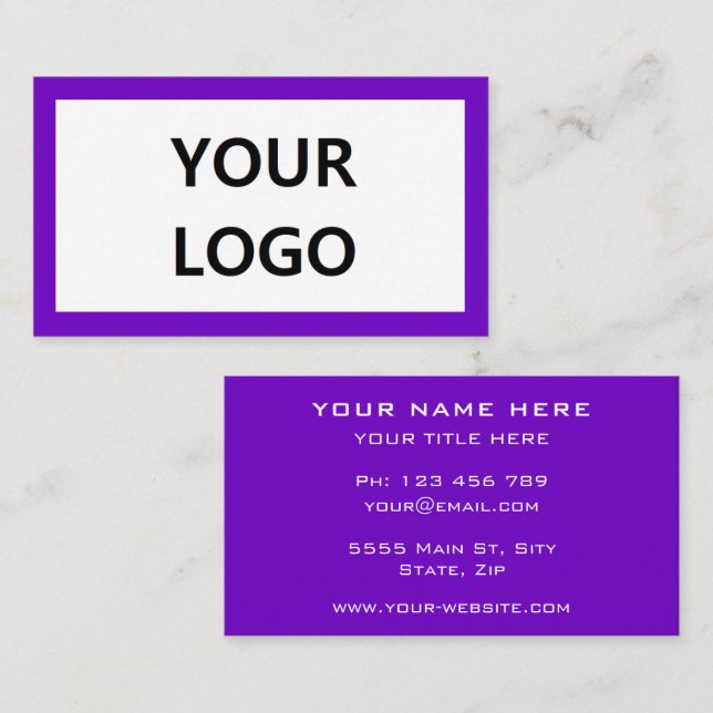 Cores Personalizadas Seu Próprio Cartão de visita  (Frente/Verso)