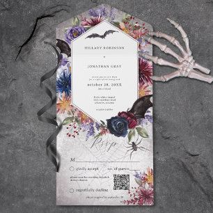 Cores Rústicas Góticas de Casamento de Halloween C