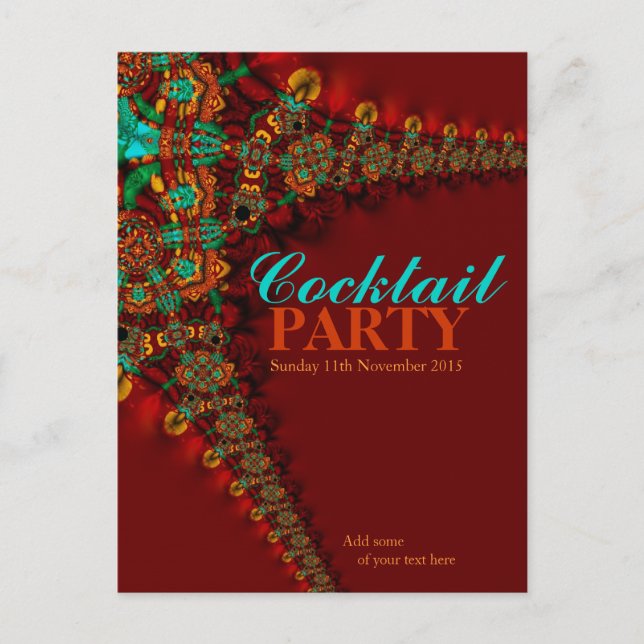 Cores Terrestres: Convites de festas Cocktail (Frente)