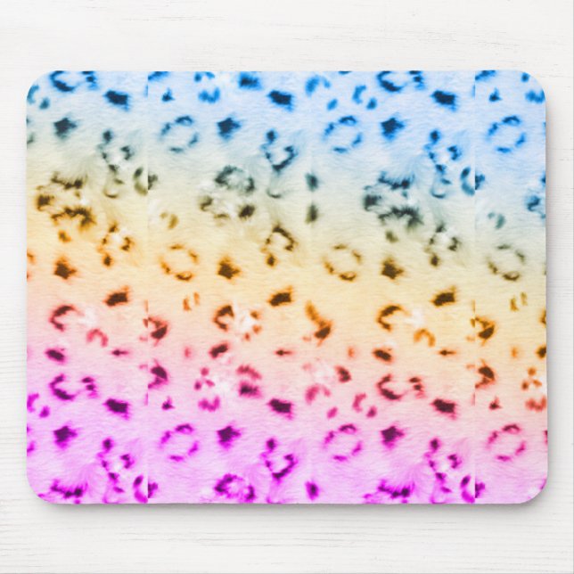 Corey Tiger 80s Retro Neon Snow Leopard Mousepad (Frente)