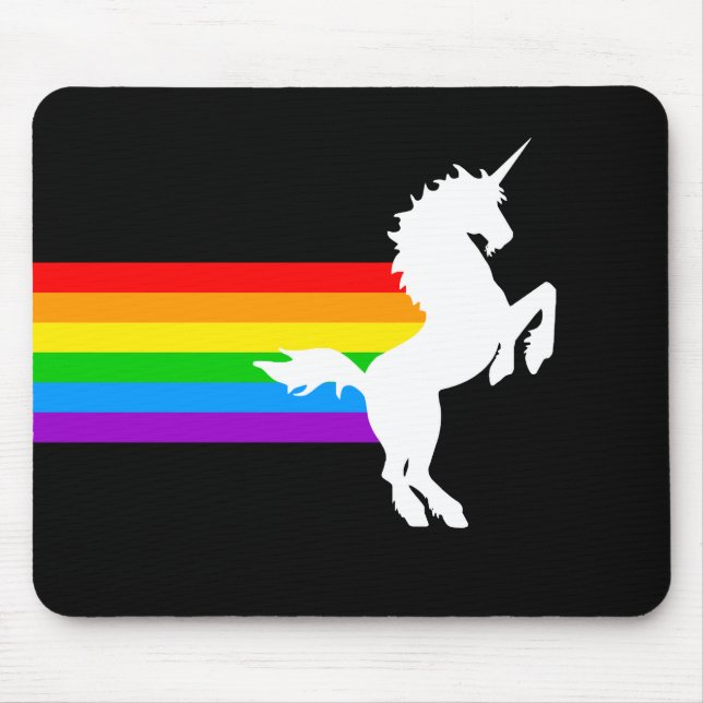 Corey Tiger 80s Retro Unicorn Rainbow Mousepad (Frente)
