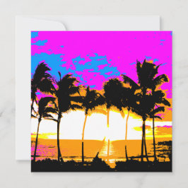 Corey Tiger 80s Vintage Palm Trees Sunset