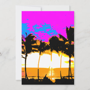 Corey Tiger 80s Vintage Palm Trees Sunset