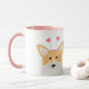 Corgi bonito "Te amo mais do que salsichas" caneca