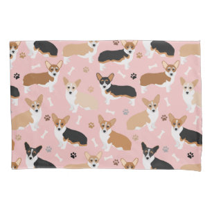 Corgi Dog Paws e Bones Travesseiro