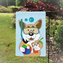 Corgi Dog Summer Snorkel Piscina Cocktail