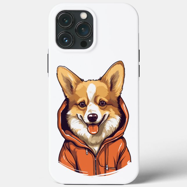 Corgi Engraçado Vestindo Moletom (Verso)