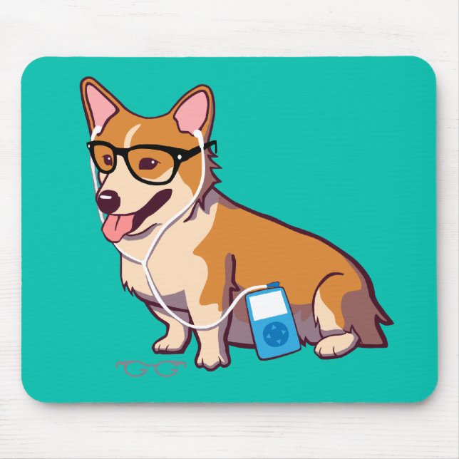 Corgi Mousepad do hipster (sem texto) (Frente)