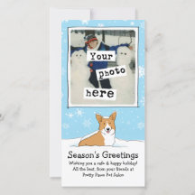 Corgi no modelo de foto de Natal da neve