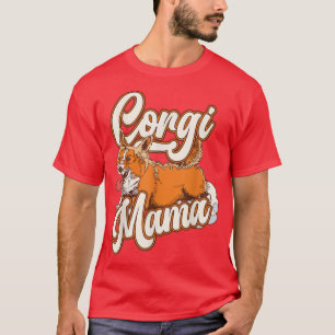 Corgi T-Shirt Women Girls Puppy Mãe Cachorro Mama
