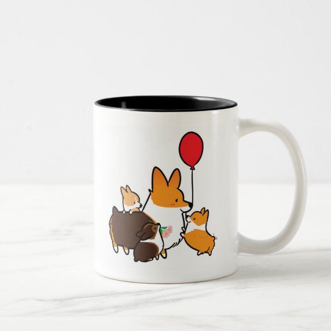 Corgi vermelho da Tri Cor eu amo a caneca | (Direita)