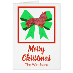 Corgi Welsh Cão de Natal Gelado e Cartão de Arco V