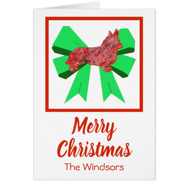 Corgi Welsh Cão de Natal Gelado e Cartão de Arco V (Frente)
