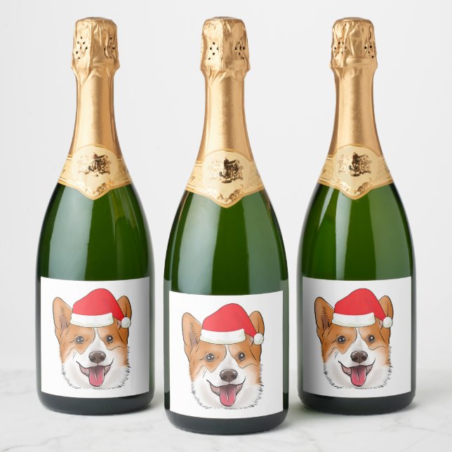 Corgi Wine Sticker Funny Novelty Gift (Garrafas)