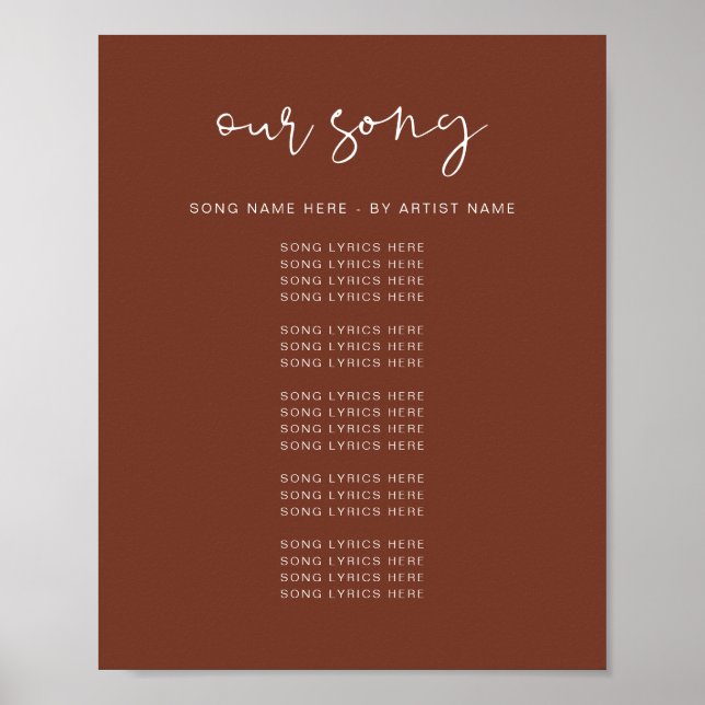 CORIANDER Boho Rust Song Poster (Frente)
