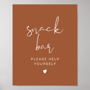 CORIANDER Boho Terracotta Modern Snack Poster Bar