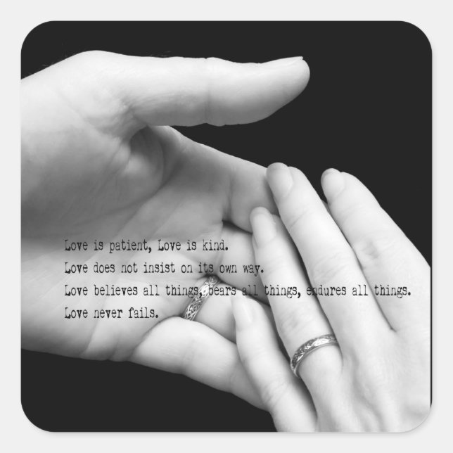 Corinthians 13 Autocolante De Mãos Casadas (Frente)