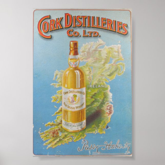 Cork Ireland Whiskey Distilleries Poster (Frente)