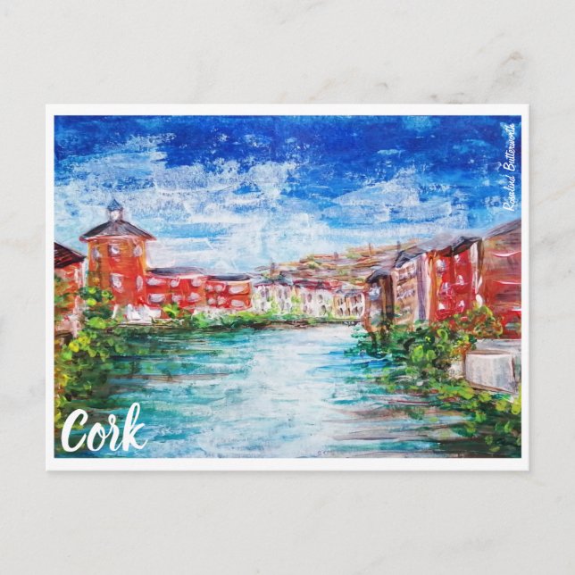 Cork, River Lee pintando cartão postal (Frente)