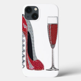 Corkscrew Red Stiletto e Champagne iPad Case