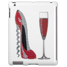 Corkscrew Red Stiletto e Champagne iPad Case