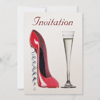 Corkscrew Stiletto e Champagne Convite para Flutos