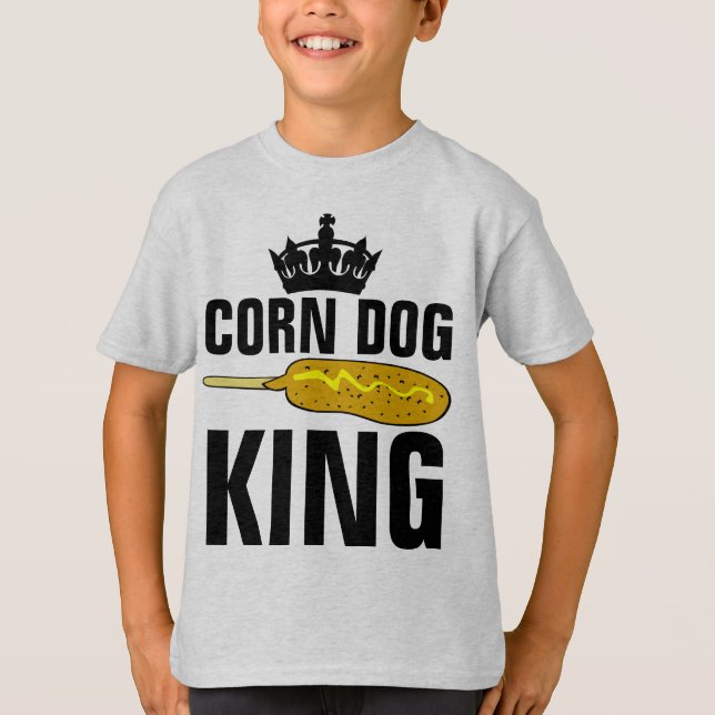 CORN DOG KING Boys Mens T-shirts engraçadas (Frente)