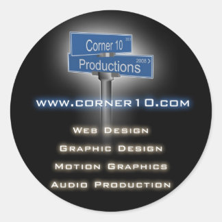 Corner 10 Produções — Adesivo redondo