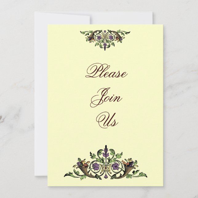 Cornucopia Vintage - Convites Personalizados (Frente)