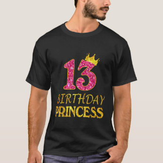 Coroa 13 Princesa de Aniversário Camisa De 13 Anos