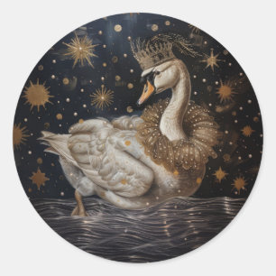 Coroa - Autocolantes redondos para artigos de pape