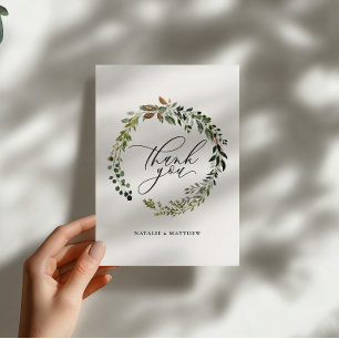 Coroa Botânica Casamento Agradecimento Aquarela
