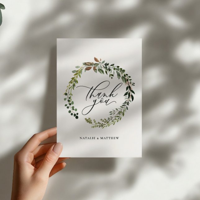 Coroa Botânica Casamento Agradecimento Aquarela (Criador carregado)