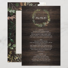 Coroa Botânica Casamento Cardápio Aquarela Verde M